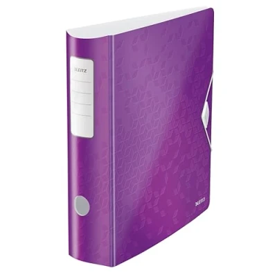 Abbildung von Leitz Qualitäts Ordner 180 Active WOW, A4, breit, Abgerundeter Rücken, 8,2 cm Gummibandverschluss, Leichtes Polyfoam, Plastik Ordner, WOW Serie, Violett, 11060062