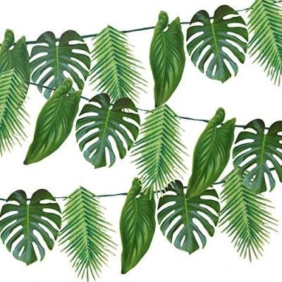 Abbildung von Talking Tables Palmblätter Girlande Grün Safari, Hawaii Gartenparty Sommerparty Deko Wiederverwendbare Sommer, Luau, Dschungel Geburtstag Dekoration Papier 2.6m, Tropische Palmengirlande 1,5