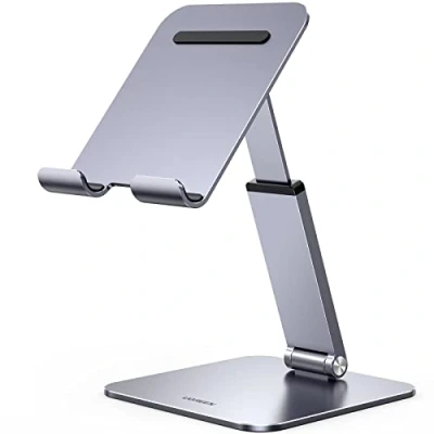 Abbildung von UGREEN Tablet Ständer Höhenverstellbar Halterung Aluminium Verstellbare Höhe Halter kompatibel mit iPad Pro Air Mini 11 12.9 Galaxy Tab S9+ Redmi Pad Huawei MatePad iPhone bis 12,9 Zoll.