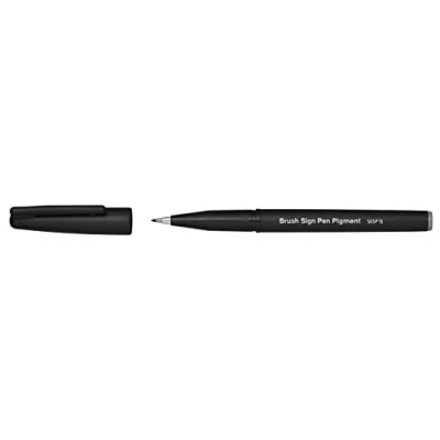 Abbildung von Pentel SESP15 NX Brush Sign Pen Pigment mit pigmentierter Tinte, Faserschreiber, pinselähnliche Spitze, grau, 1 Stück