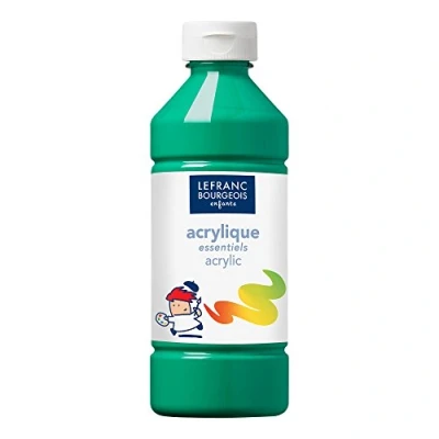 Abbildung von Lefranc &amp; Bourgeois 188533 Value Kinder Acrylfarbe, auf Wasserbasis, mit Glanzeffekt, seidenglänzender Finish, deckend, Dosieröffnung, 500ml Flasche, hellgrün