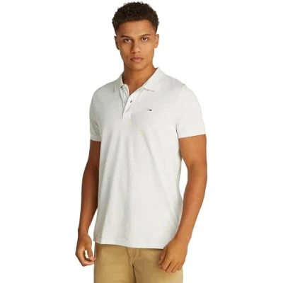 Abbildung von Tommy Jeans SLIM Placket Poloshirt grey, Herren, Größe: 48, Grey