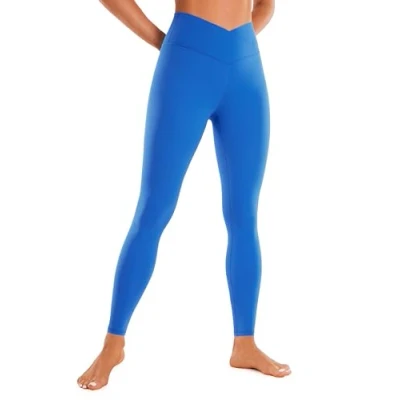Abbildung von CRZ Yoga Damen Butterluxe Cross Waist Workout Leggings V High Bauchkontrolle Lounge 71cm Funkelndes Blau 38