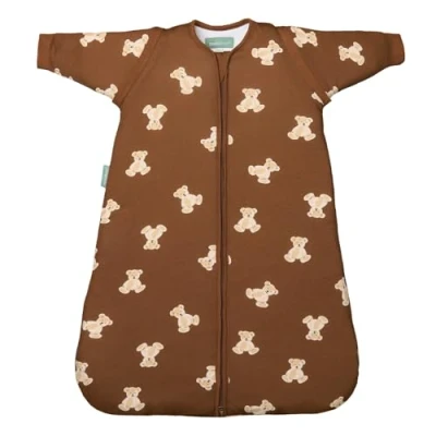 Abbildung von molis&amp;co Baby Schlafsack Neugeborene Abnehmbare Ärmel Babyschlafsack 1 tog Leicht gepolstert 100% Baumwolle (Oeko TEX 100), Premium Qualität Teddy Mocca (6 12 Monate)