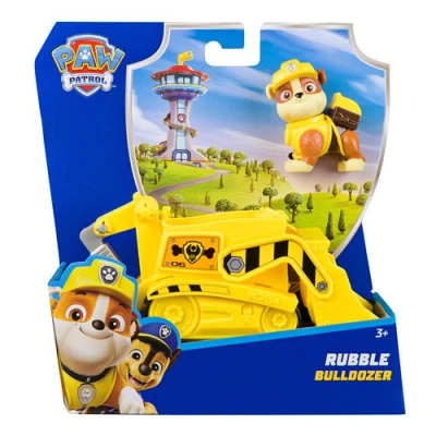 Abbildung von PAW PATROL, Baufahrzeug mit Rubble Spielfigur (Sustainable Basic Vehicle/Basis Fahrzeug), Spielzeug für Kinder ab 3 Jahren