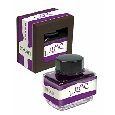 Abbildung von ONLINE Tinte Lila, Tintenglas 15ml, bunte Füllertinte für Kalligrafie, Handlettering, Schreibtinte, Tintenfass Konverter, Nachfülltinte auf wasserbasis Lilac