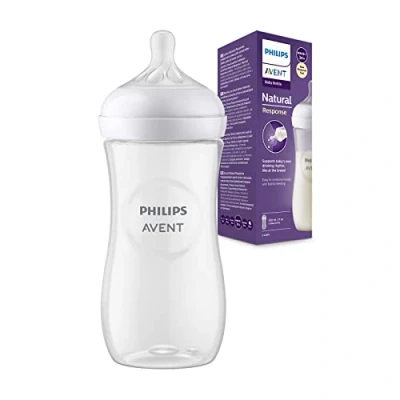 Abbildung von Philips Avent Babyflasche Natural Response Babyflasche, 330 ml, BPA frei, für Babys ab 3 Monaten (Modell SCY906/01)
