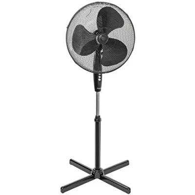 Abbildung von Bestron Standventilator mit drei Geschwindigkeitsstufen, Ventilator 75 Oszillation Funktion &amp; höhenverstellbar bis 122 cm, Ø 45 W, ASV45Z, Farbe: Schwarz