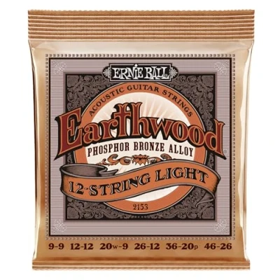 Abbildung von Ernie Ball Earthwood Light Akustik Gitarrensaiten, für 12 Saiter, Phosphor Bronze, Stärke 946