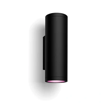 Abbildung von Philips Hue White &amp; Color Ambiance Appear Outdoor Wandleuchte (1.180 lm), dimmbare Wandlampe für das Lichtsystem mit 16 Mio. Farben, smarte Lichtsteuerung über Sprache oder App, schwarz
