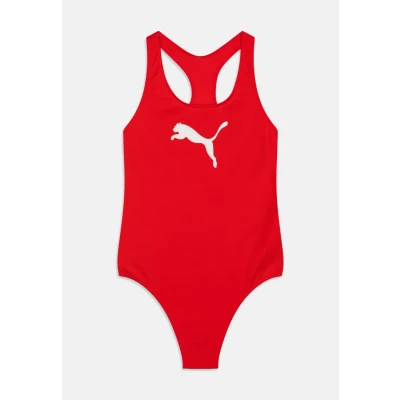 Abbildung von Puma SWIM Girls Racerback Swimsuit Badeanzug für Kinder, Größe: 116, Red