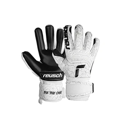 Abbildung von Reusch Attrakt Freegel Infinity griffige und atmungsaktive Torwarthandschuhe Herren Frauen Fußballhandschuhe für Erwachsene perfekt geeignet Kunstrasen, weiß schwarz, 8,5