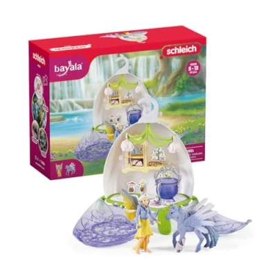 Abbildung von schleich BAYALA 42523 Elfentierklinik Blüte Magisches Spielhaus Fee und Einhorn Tierarzt Spielset, 14 Teiliges Figuren Spielzeug von 5 12 Jahre