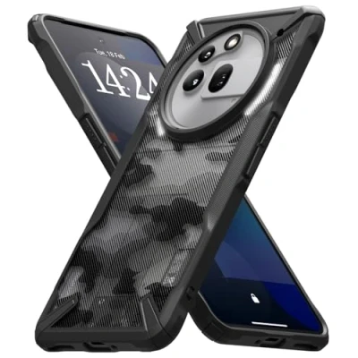 Abbildung von Ringke Fusion X Case Kompatibel mit Nothing Phone (3a) Pro Hülle, [Robuster Schutz] Tarnmuster Design Robust Bumper Stoßfest Kratzfest Fortschrittliche Schutz Handyhülle Camo Black