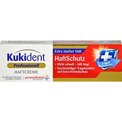 Abbildung von Kukident Professionell Haftcreme Haftschutz für Zahnprothesen, extra starker Halt Schnelle, langanhaltende Wirkung 1 x 40 g