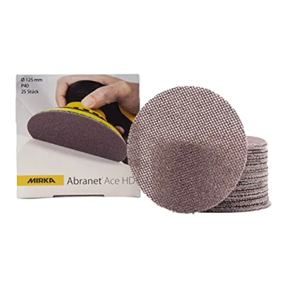 Abbildung von Mirka Abranet Ace HD Netz Schleifscheiben Ø 125mm Klett / Korn P40 25 Stk AH23202540 Für Exzenter und Schleifmaschinen zum Schleifen von harten Oberflächen, Holz, Spachtel, Lack, Metall