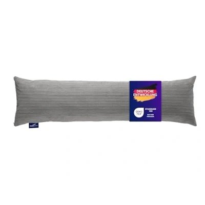 Abbildung von Traumnacht Seitenschläferkissen aus gemütlichem Cord Bezug, steingrau, 1.300 Gramm Füllgewicht mit Reißverschluss, 40 x 145 cm, waschbar, entwickelt in Deutschland