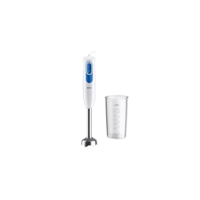 Abbildung von Braun Stabmixer MQ20.001M MultiQuick 2 Pürierstab mit Edelstahl Mixfuß, für Saucen, Smoothies und Vieles Mehr, Geschwindigkeiten, inkl. 600 ml Mix &amp; Messbecher, W, Weiß