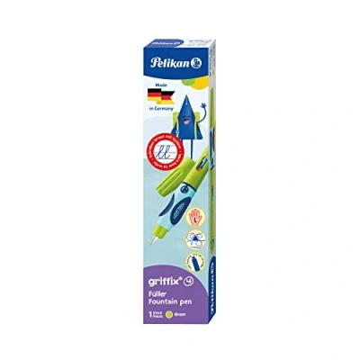 Abbildung von Pelikan 805681 griffix Füllhalter für Linkshänder mit Drehkappe, Green, 1 Stück in Faltschachtel