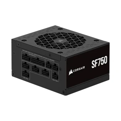 Abbildung von CORSAIR SF750 (2024) Vollständig Modulares Geräuscharmes 80 Plus Platinum ATX Netzteil 3.1 Kompatibel PCIe 5.1 Fähig SFX to Halterung im Lieferumfang Enthalten Schwarz