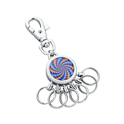 Abbildung von Jadani Schlüsselanhänger Kingsport Hypnotic aus Metall mit Karabinerhaken 6 ausklinkbare Ringe