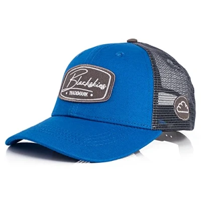 Abbildung von Blackskies® Race Baseball Cap Herren Damen Premium Trucker Snapback Schirm Mütze Kappe Basecap Grau Blau