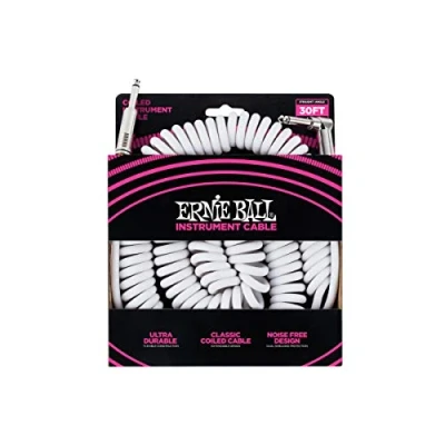 Abbildung von Ernie Ball Spiralkabel, gerade/gewinkelt, 9,14 m, Weiß