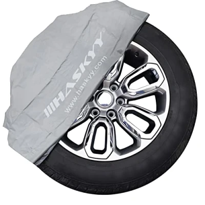 Abbildung von HASKYY Set Reifentüten Reifentaschen 110x110cm XXL 4 TLG. bis 22&quot; Premium Reifen Schutzhülle Tüten Satz für Aufbewahrung, Transport und Lagerung GRAU