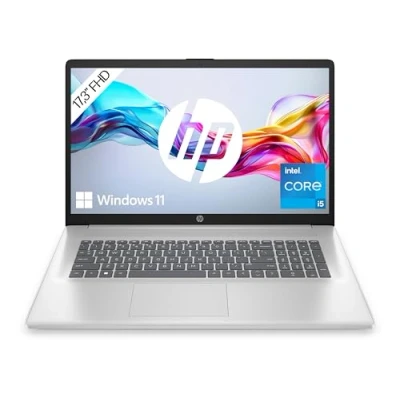 Abbildung von HP Laptop mit 17,3 Zoll FHD Display,Intel Core i5 1334U, 16 GB DDR4 RAM, 512 SSD, ‎Intel Graphics, Windows 11, QWERTZ Tastatur, Silber