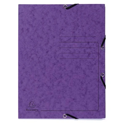 Abbildung von Exacompta 55408E Premium Einschlagmappe. Made in Germany. Aus extra starkem Colorspan Karton mit 3 Innenklappen und 2 Gummizügen DIN A4 Juris Mappe Sammelmappe für Büro Schule Lila, 1 Stück