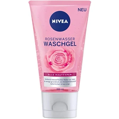 Abbildung von NIVEA Rosenwasser Waschgel (150 ml), Gesichtsreinigung mit MicellAIR Technologie und natürlichem Rosenwasser, Reinigungsgel für alle Hauttypen