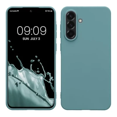 Abbildung von kwmobile Hülle kompatibel mit Samsung Galaxy A56 5G weiches TPU Silikon Case Cover geeignet für kabelloses Laden Arctic Night