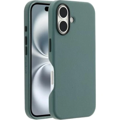 Abbildung von OtterBox Symmetry Series Cactus Leather MagSafe Hülle für iPhone 16, stoßfest, sturzsicher, dünne Schutzhülle, 3X getestet nach Militärstandard, Grün