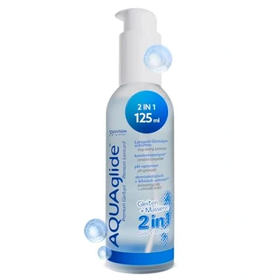 Abbildung von Joydivision AQUAglide 2 in 1, 125ml, wasserbasiertes Massage &amp; Gleitgel, transparent und geruchsneutral, ölfreies Gleitmittel kompatibel mit Latex Kondomen