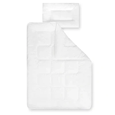 Abbildung von Julius Zöllner Kindersteppbett Set Basic, Decke mit Kissen, Standard 100 by OEKO TEX, Größe 100x135 + 40x60 cm, Weiß