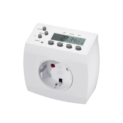 Abbildung von HBN Digitale Zeitschaltuhr Wochenzeitschaltuhr Steckdose, LCD Display Programmierbare Timer 8 konfigurierbare Schaltprogramme, 16A / 3680W, 1 Pack