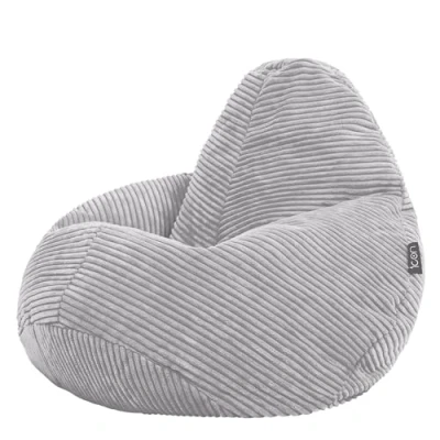 Abbildung von Icon Dalton Kinder Sitzsack, Grau, Sitzsack Sessel, Cord, mit Füllung, Sitzack Kinderzimmer, Schlafzimmer, Wohnzimmer