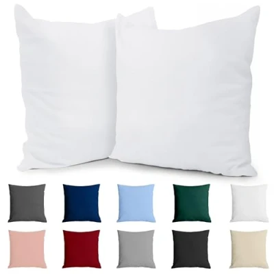 Abbildung von Kissenbezug 80x80 Baumwolle Renforcé (2er Set) Weiss Dicht gewebt mit 57 Fäden/cm² cm Oeko Tex Zertifiziert Dreamzie