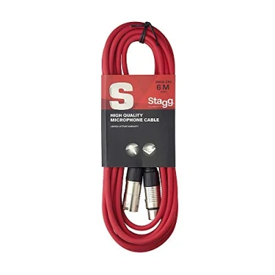 Abbildung von Stagg 6 m hochwertigen XLR auf Stecker Mikrofon Kabel rot, 6m