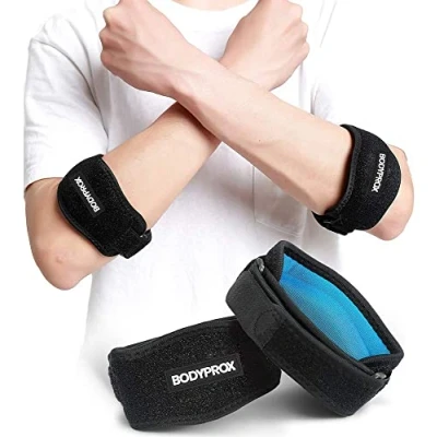 Abbildung von Bodyprox Ellenbogen Bandage zur Schmerzlinderung von Tennis und Golferellenbogen, 2 Stück