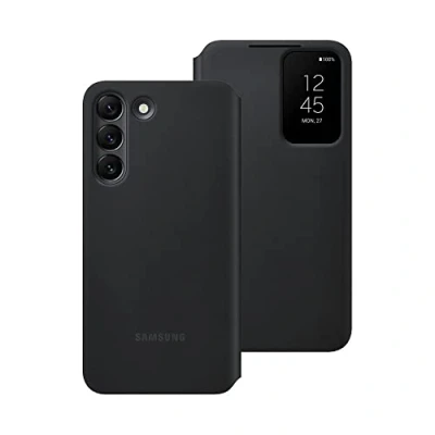 Abbildung von Samsung Clear View Smartphone Cover EF ZS901 für Galaxy S22, Flip Cover, Handy Hülle, extra dünn, stoßfest, Schutz Case, Schwarz