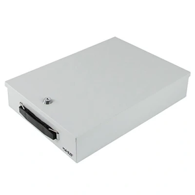 Abbildung von HMF 141 07 Abschließbare Dokumentenkassette 37,5 x 26,5 8 cm DIN A4 Lichtgrau