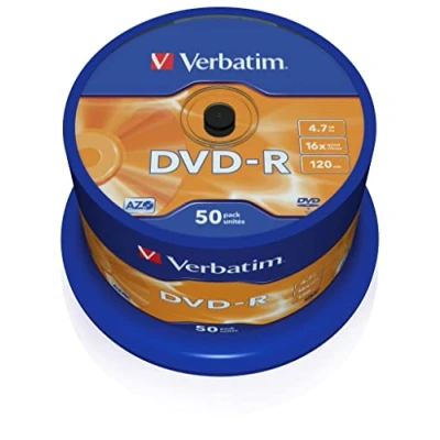 Abbildung von Verbatim DVD R 16x Matt Silver 4.7GB, 50er Pack Spindel, Rohlinge beschreibbar, 16 fache Brenngeschwindigkeit &amp; Hardcoat Scratch Guard, Rohlinge, leer,