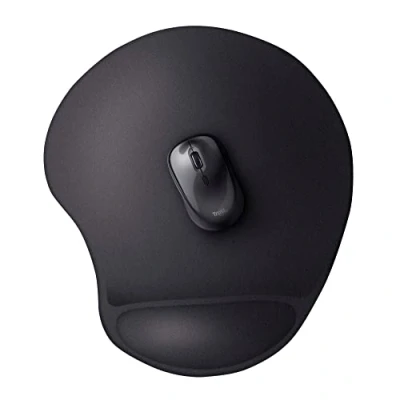 Abbildung von Trust Bigfoot Ergonomisches XL Mauspad mit Gelkissen 255 x 295 mm, Mikrofaseroberfläche, Softgel Handballenauflage, Großes Mousepad Handauflage, rutschfeste Unterseite Schwarz