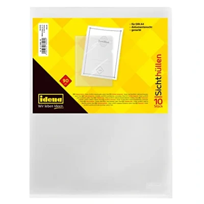 Abbildung von Idena 376006 Sichthülle DIN A4, genarbt, dokumentenecht, Folienstärke 90µ, 10 Stück