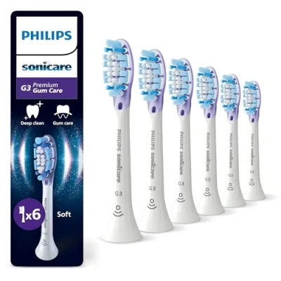 Abbildung von Philips Sonicare G3 Premium Gum Care, Original Ersatzbürstenköpfe, Weiß, 6er Pack, HX9056/87