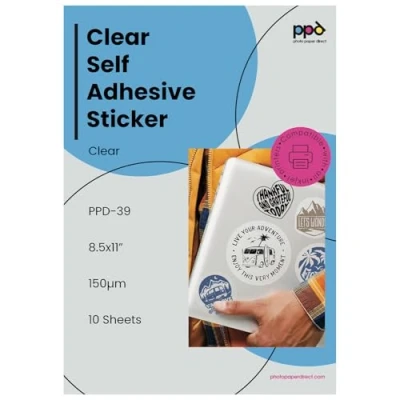 Abbildung von PPD 10xA4 Inkjet Etikettenfolie, Transparent, Selbstklebend für alle Tintenstrahldrucker 39 10