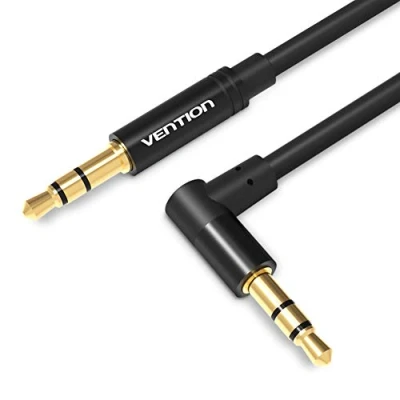 Abbildung von VENTION 3,5mm AUX Kabel, Rechtwinklig Klinkenkabel 3,5 mm Stecker zu 90 Grad Stereo Audio Kabel für Autoradios, Smartphones, Lautsprecher, Kopfhörer usw. （1M）
