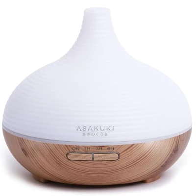 Abbildung von ASAKUKI 300ml Aroma Diffuser für Duftöle, Premium Ultraschall Luftbefeuchter Aromatherapie Öle Diffusor mit 7 farbigem LED Licht, BPA Free Schlafzimmer, Büro, Spa