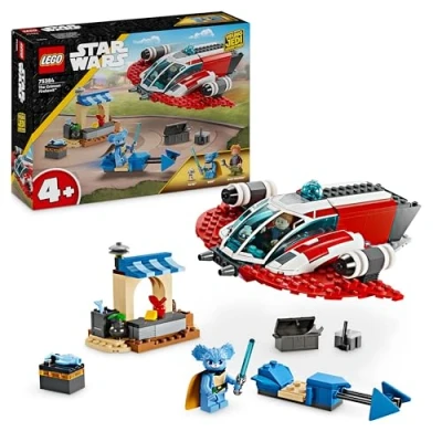 Abbildung von Lego Star Wars: Young Jedi Adventures Der Crimson Firehawk, Starterset für Kinder mit baubarem Raumschiff Spielzeug, Speeder Bike und 3 Figuren, Geschenk Jungs Mädchen ab 4 Jahren 75384
